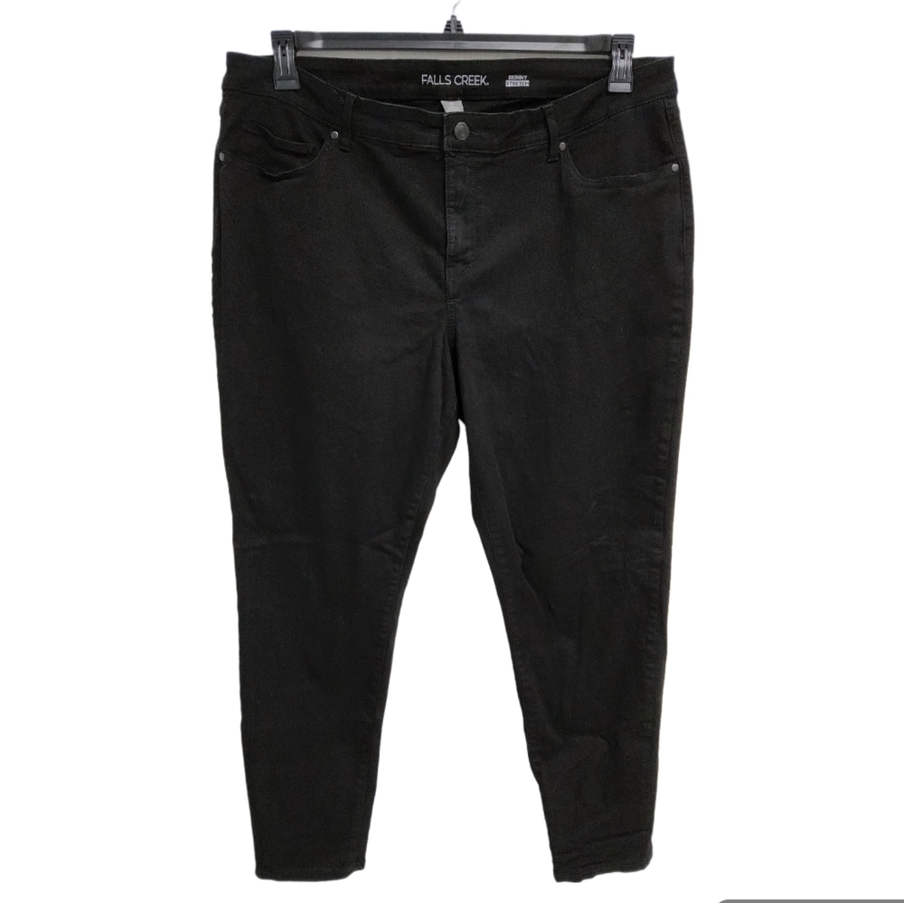 NWOT Falls Creek women's skinny stretch black denim jeans size 22W